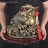 Large Golden Lucky Toad Figurine for Living Room, Office, or Wine Cabinet Decor