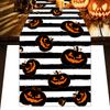 1pc Halloween Table Runner Witch Sunset Skull Bat Castle Table Runner Durable Tablecloth for Halloween Dinning Room Decoration