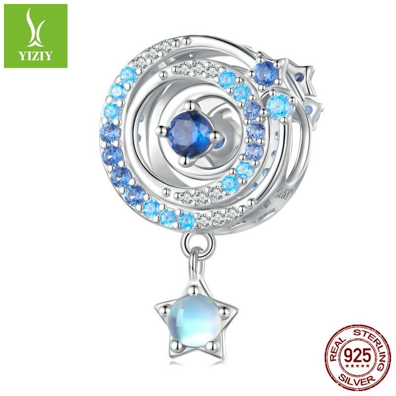 925 Silver Beads Children'S Fun Creative Blue Planet Interstellar Tour Series Diy Beaded Bracelet Accessories