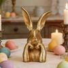 Easter Bunny Figurine Cute Rabbit Holding Face Statue 3D Printed Bunny Ornament for Living Room Bedroom Bookshelf Desktop Shelf Decor