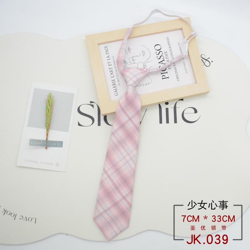 Tie Plaid Women Free Knotting Student College Style Japanese Short Uniform School Uniform Accessories Lazy