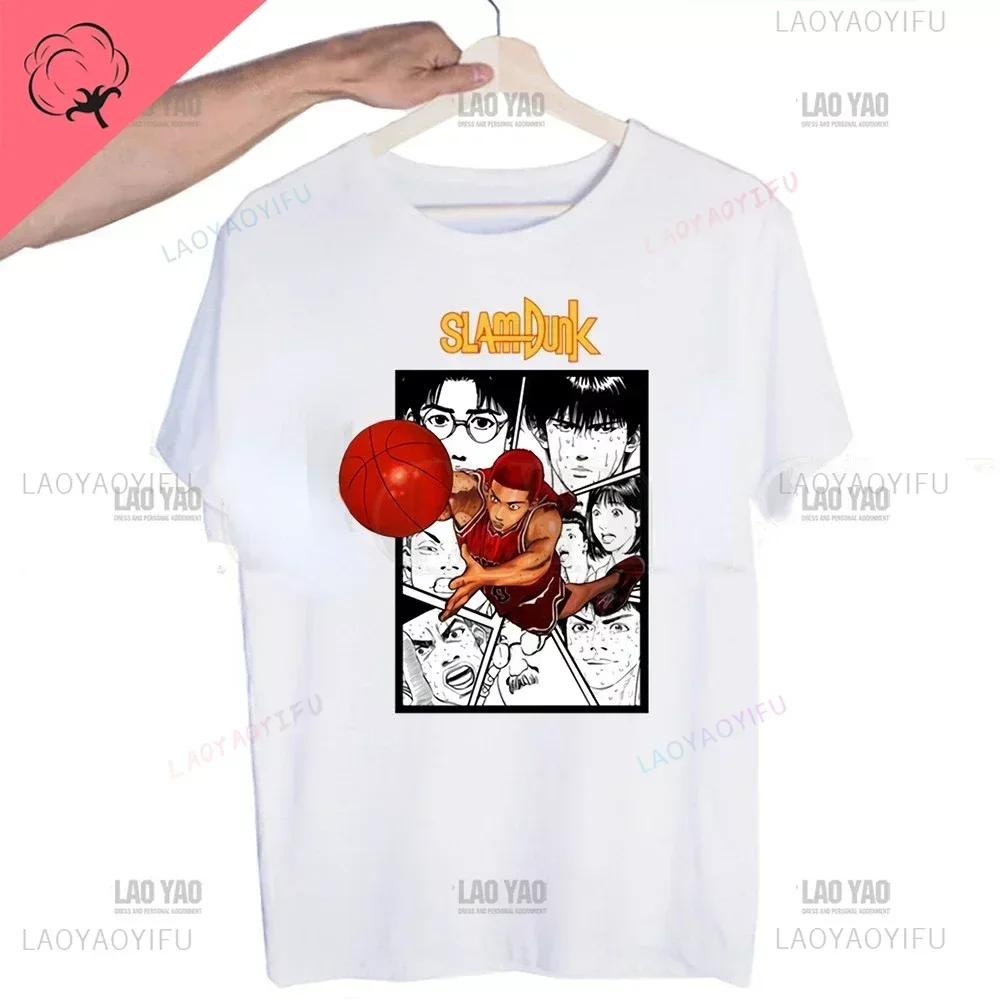 Classic Japanese Anime Harajuku SLAM DUNK Tshirt for Men Short Sleeve Man Tops T Shirt for Male White Casual T Shirt Women Tees