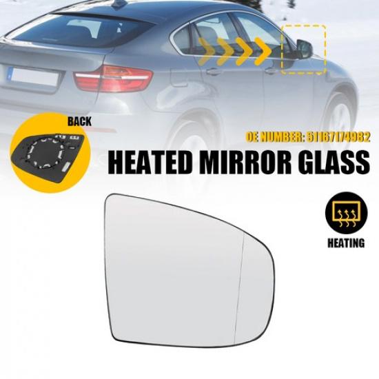 For BMW X5 X6 E70 E70 Right Passenger RH Side Door Wing Mirror Glass Heated N