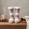Fried Dough Twist Stripe Fleece Socks Thicken Winter Floor Socks Cute Coral Fleece Socks  Girls
