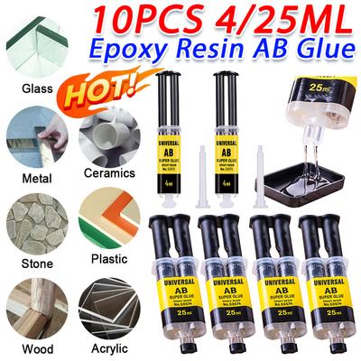 10-1PC 25ML/4ML Universal Adhesive Super AB Glue for Glass Metal Ceramic Hardware Practical Metal Glass Wood Repair Glue Tools