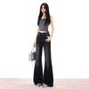 American retro spring and summer new micro-pull slim-fitting mopping the floor lazy washed old thin trousers