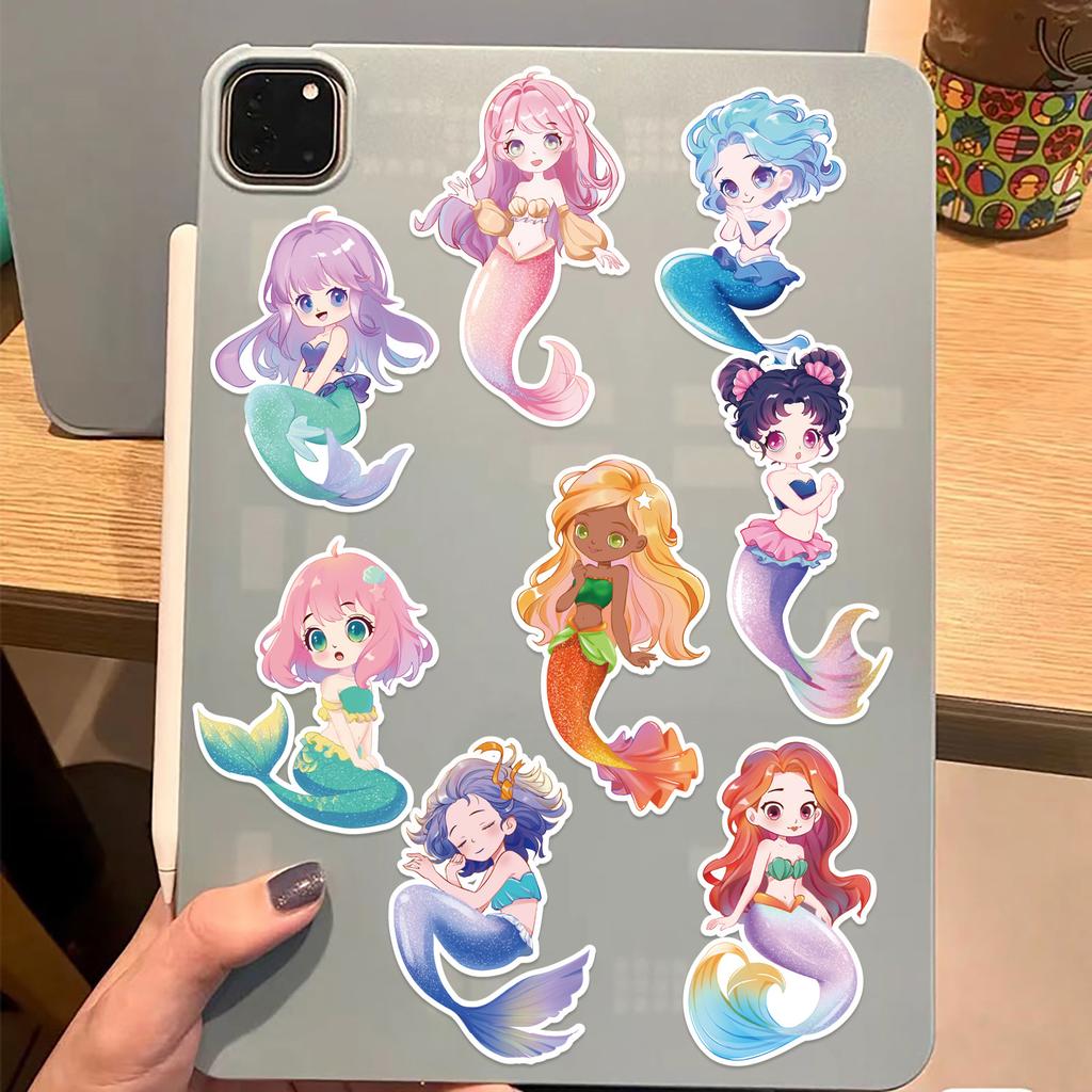 8 Cartoon Mermaid Face Swap Collage Hands-on DIY Handbook Mobile Phone Case Decoration