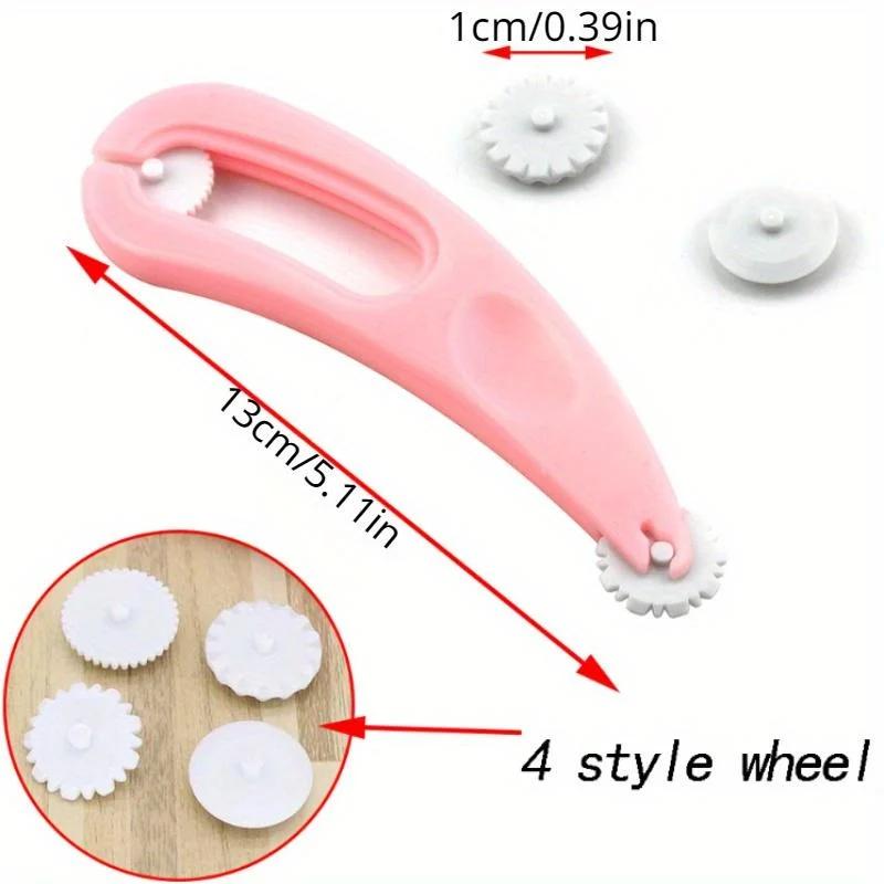 1set Diy Baking Tools New Curved Cutting and Embossing Pattern Roller Fondant Peel Cutting and Embossing Tools
