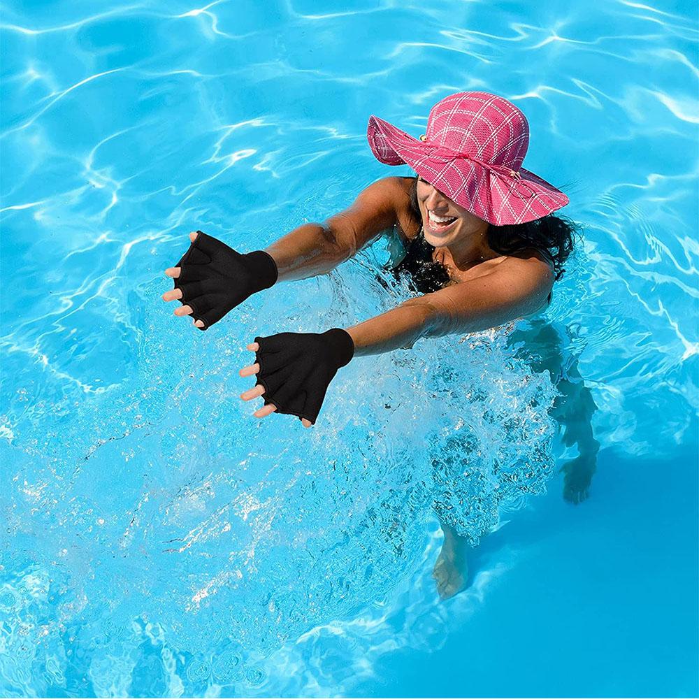 2 Pairs of Swimming Gloves Aquatic Swim Training Gloves For Diving Aerobics
