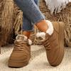 Women's Winter European & American Vintage Style Snow Boots - Thin Straps, Fleece-Lined, Warm, Outdoor-Ready