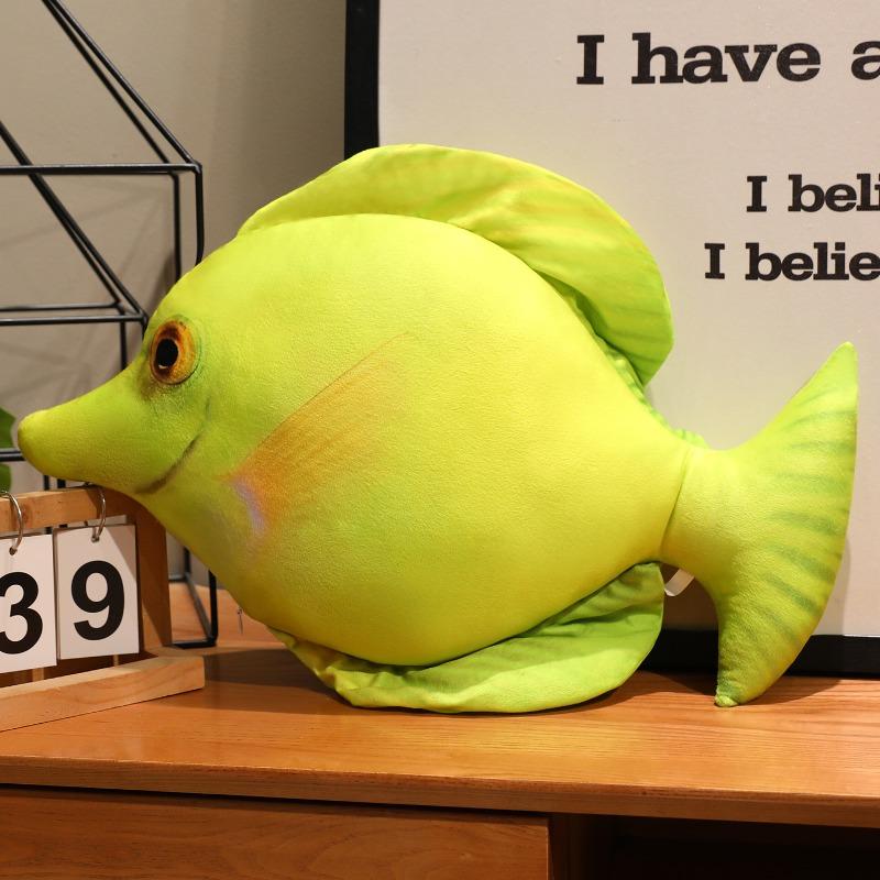 1PCS Creative Colorful Fish Cushion Pillow Simulated Sea Fish Figurine Sofa Living Room Decoration Ornaments Plush Cloth Doll Office Nap Pillows