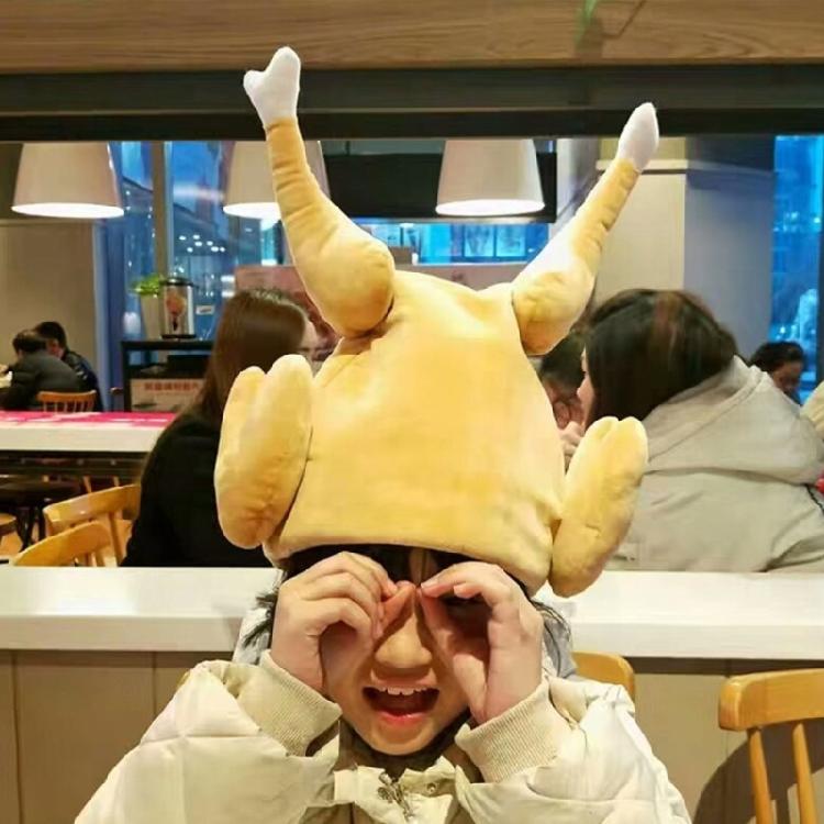 Moving Musical Turkey Leg Costume Hat Soft PP Cotton Materials Accessory For Halloween Christmas Celebration