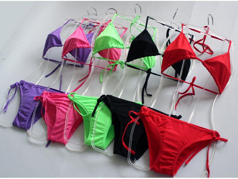 Candy Color Multicolor Bikini – Solid Color Cross-Border Exclusive Swimsuit