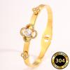 European and American high-end four-leaf clover diamond-encrusted titanium steel  women's light luxury versatile explosive  
