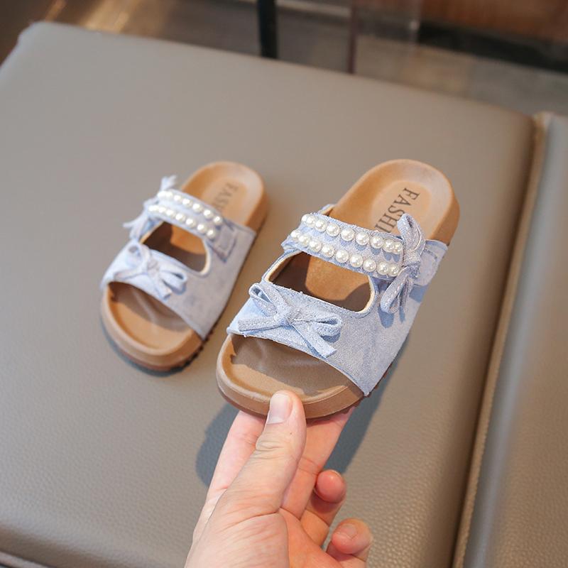 Girls slippers Children's Non-slip Student Fashion Bow New Summer Shoes Soft Sole Beach slippers Kids
