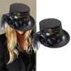 Gear Chain Fedoras Hat Halloween Girl Head Wear Medieval Steampunk Flat Top Hat