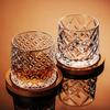 Tumbler Whiskey Glass with Base Rotating Spinning Stress Relief Cup Creative Brandy Glass