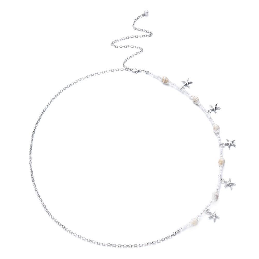 Gold Imitation Pearl Body Chain Shell Beads Belly Chain Retro Starfish Waist Chain  Beach