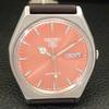 JAPAN VINTAGE SEIKO 5 AUTOMATIC 6309A MENS PEACH COLOR DIAL WATCH A701466-5