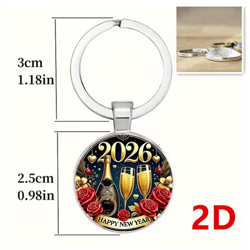 Retro Gold & Champagne Keychain Pendant - New Year, Christmas, Valentine's Day Accessory
