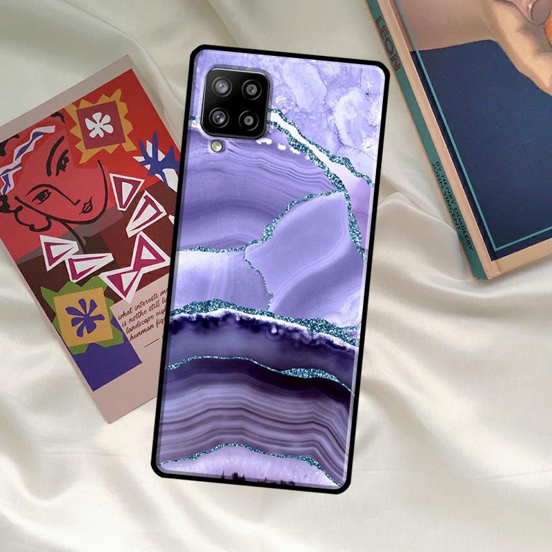 Türkisblau Gold Achat Marmor Hülle Für Samsung Galaxy A33 A13 A36 A56 A23 A52 A32 A12 A54 A34 A14 A16 A26 A53 A15 A35 A55