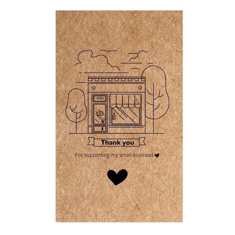 Black Thank You Greeting Cards, 50 Sheets/Pack