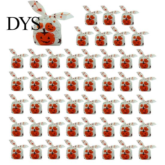 Halloween Candy Bags 48 Pcs Bags, Kids Trick or Treat Goodie Cute Rabbit Food Grade for Nougat Ear Small Plastic Gift Cookie, Snack, Treat,