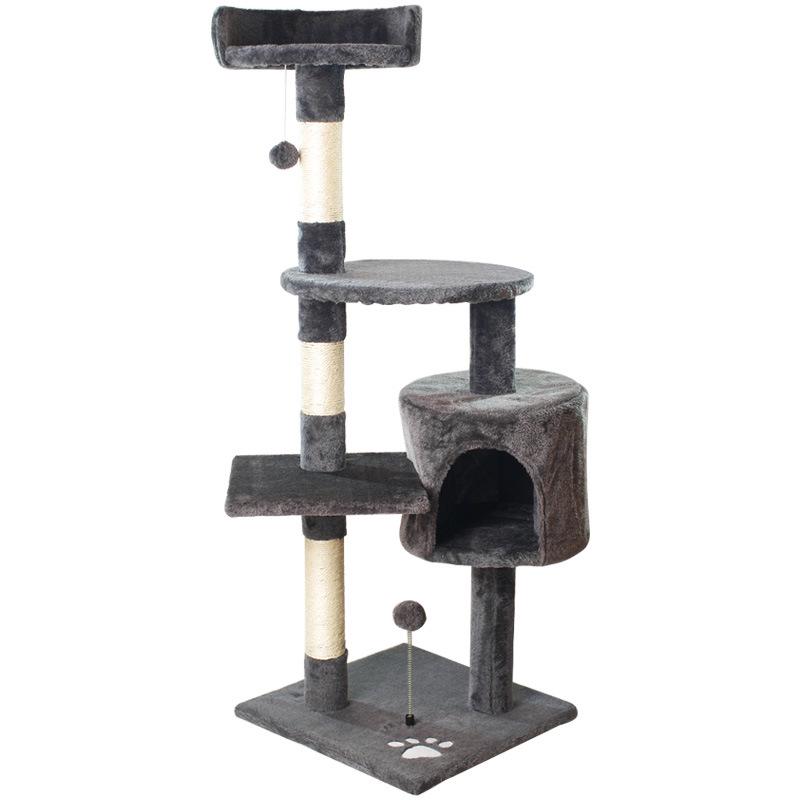 

Large Floor-to-Ceiling Cat Tree with Integrated Posts, Sisal Rope, Climbing Platforms, and Toys