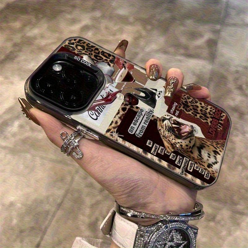 Leopard Lip Print Phone Case Suitable for iPhone 17 16 15 14 13 12 11 Pro/ Max /Plus Anti-fall and Shockproof Rear Cover