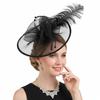 Elegant Vintage Fascinator Hat Pearl Masquerade Hair Band Bride Headdress  Stage Performance