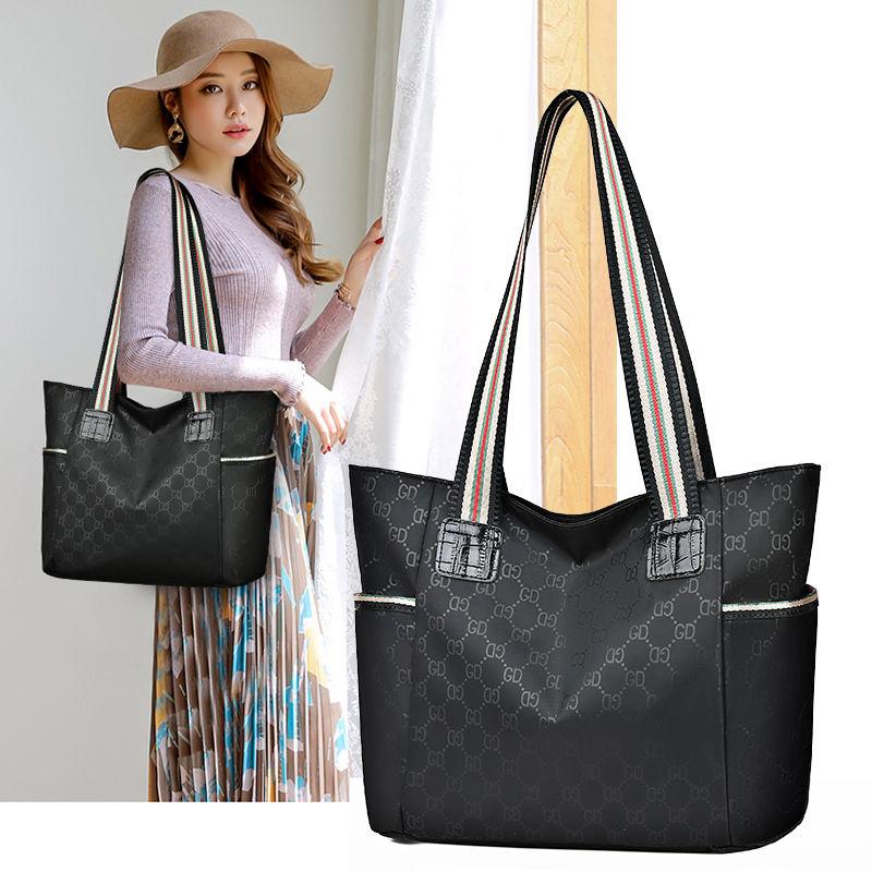 Dámská velkokapacitní voděodolná taška Oxford Cloth Nylon plátěná taška přes rameno Tote Bag Kabelka