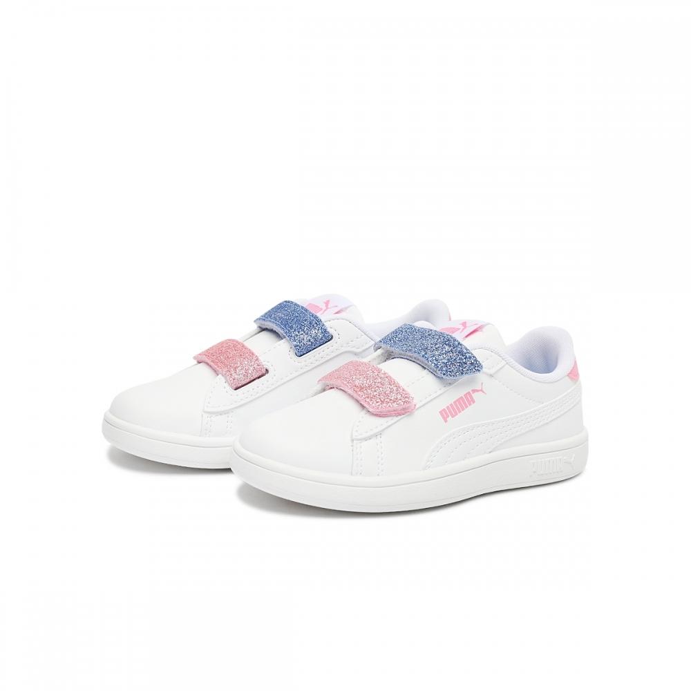 Puma Puma Smash 3.0 L gLitter VeLcro V Ps 39560901   Puma White Fast Pink bLue Skies