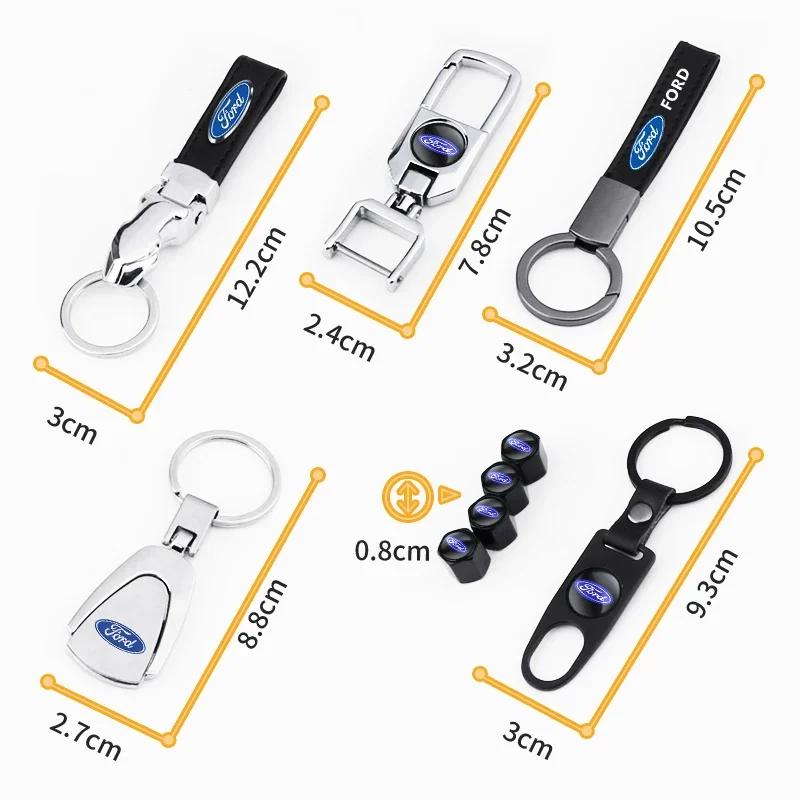 Car Sticker Hot For Ford Car Metal Leather Key Chain High Quality Gift For Ford Focus 2 MK2 4 MK3 MK4 ST Mondeo Festiva Fusion S