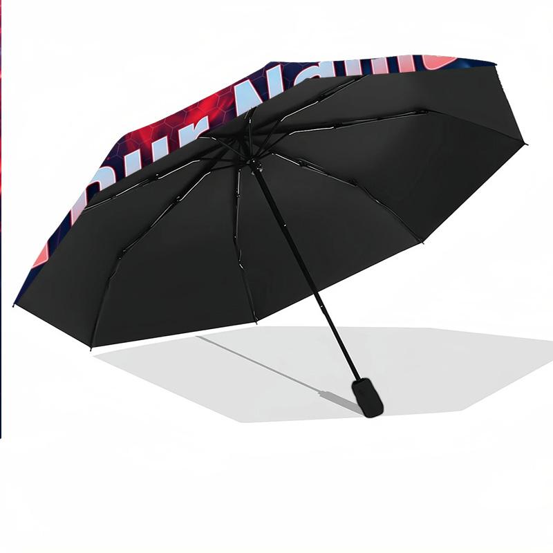 Boston Red Sox Automatic 8‑ribs Umbrella, Custom Name Text Personalized Folding Umbrella Rain Sun Gift
