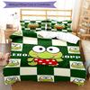 3pcs Sanrio KEROKERO KEROPPI1 Design Cover Set - HD Printed Bedding with 1 Cover and 2 Pillowcases - Perfect for Home and Dorm Decor