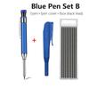 Red Black Blue 2.8mm All Metal Woodworking Automatic Pencil Set with Pen Cover 2B Lead Deep Hole Marking Engineering Drawing Pen