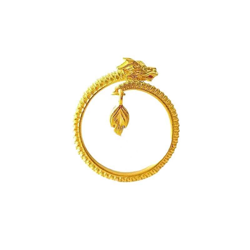 Dragon Tail Zodiac Ring for Women - Gold Retro Adjustable Jewelry