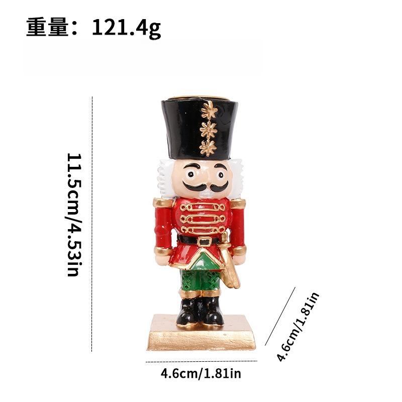 

Christmas Decor Ins Nutcracker Resin Candle Holder Home Desktop Ornament