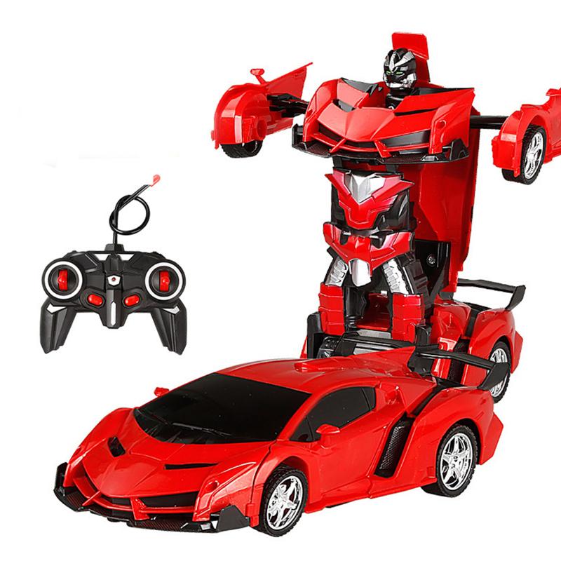 1:18 Remote Control Transforming Car One-button Deformation Robot Cars Toys For 3-11 Years Old Kids