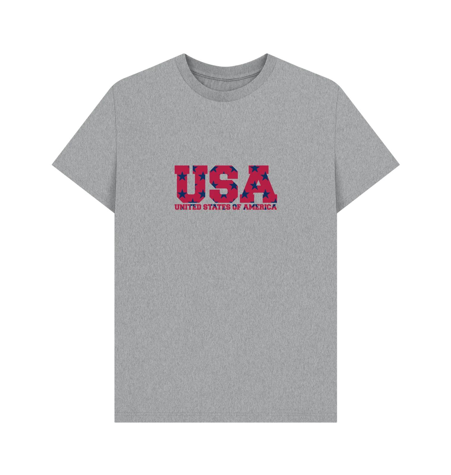 PREMIUM OFFICIAL APOH apoh United States Stars Graphic Grey T-Shirt S