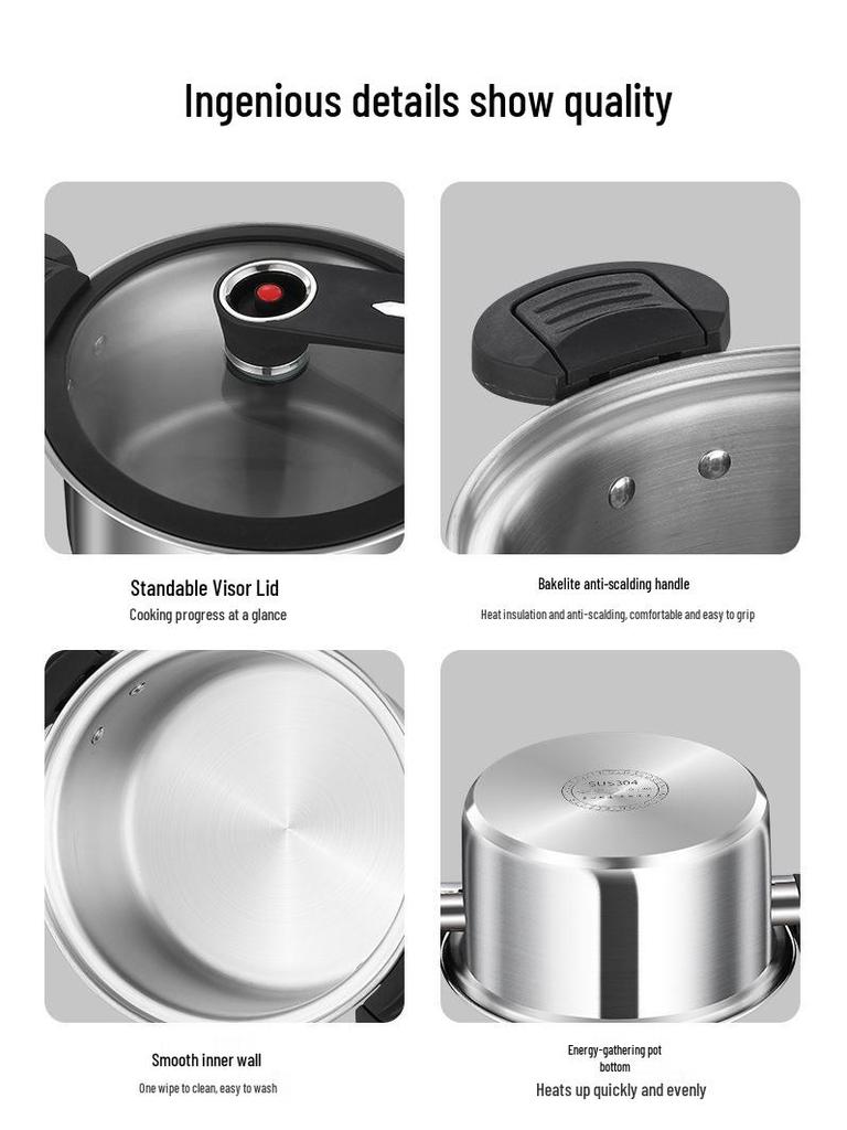 Xiyijia 304 Multi-Functional Double-Handle Large Capacity Pressure Cooker