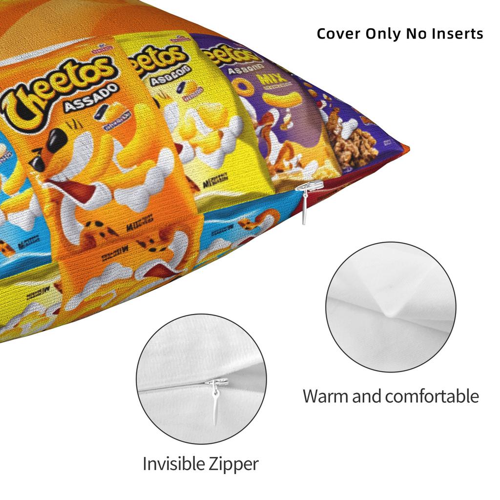 Pillow Case Food Print C-Cheetos Soft Pillow Cover For Chair Sofa Home Decor Morden Pillowcases