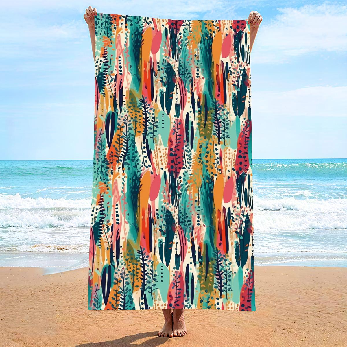 

Пляжное полотенце с цветными бабочками. Портативное быстросохнущее двухстороннее бархатное банное полотенце с принтом. 80 * 160CM (spot sale)