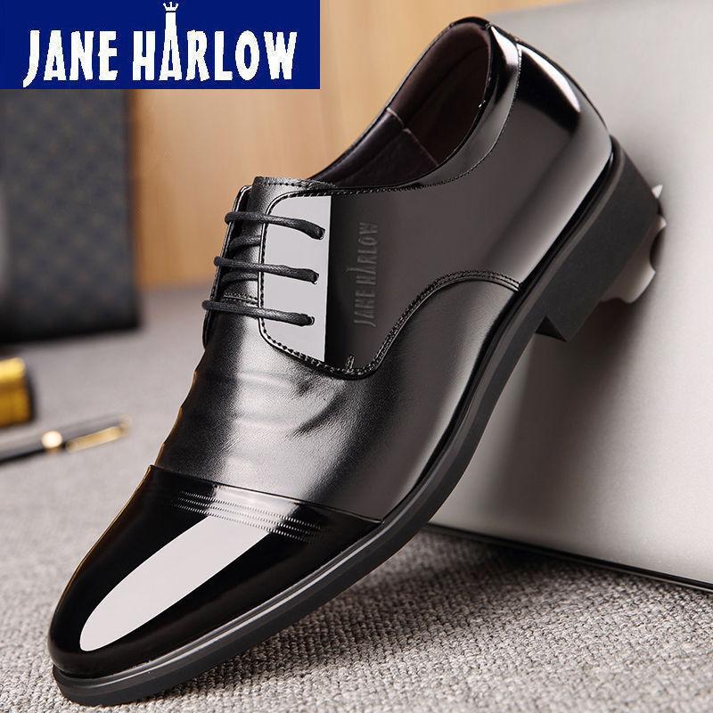 

Men s leather shoes inner height increase business dress casual shoes pointed British breathable leather shoes men 44
