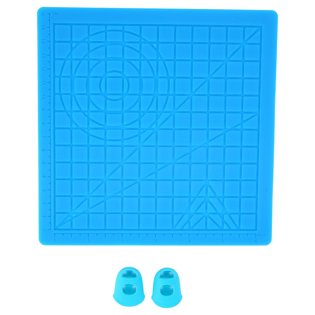 3D Design Mat Durable Elastic Flexible Convenient Silicone Template Pad with Finger Caps