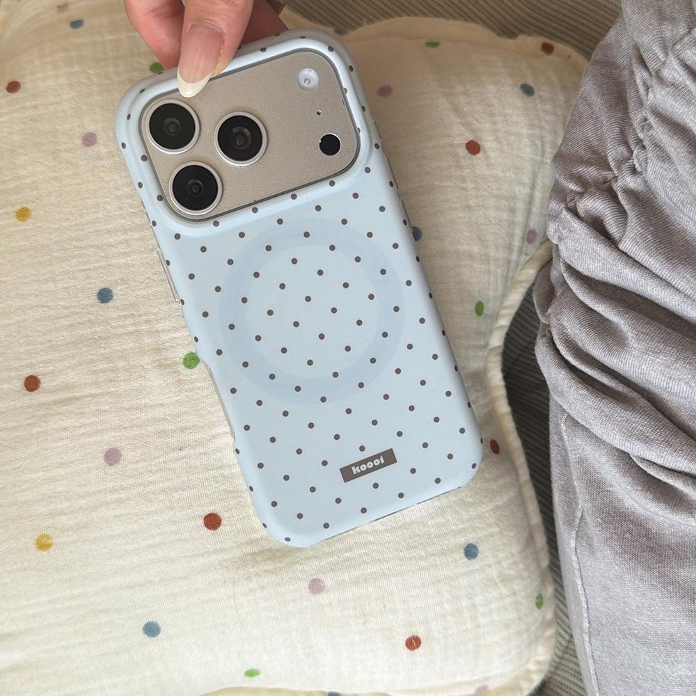 Urocze etui magnetyczne na telefon w kropki w stylu INS, małe, świeże, dla For Iphone 13 14 1 16 17ProMax, odporne na wstrząsy, z możliwością ładowania bezprzewodowego, dla
