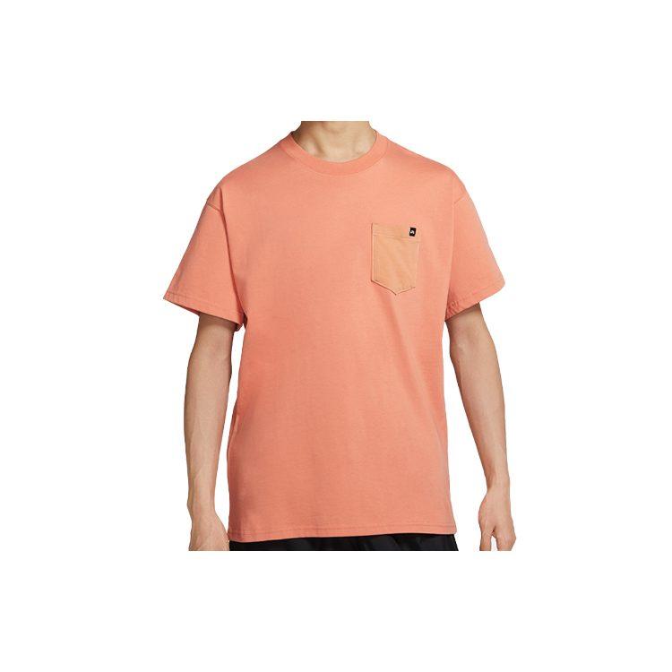 Nike T Shirts Men's Orange Crew Neck Moderate Straight Fit CW1461-863