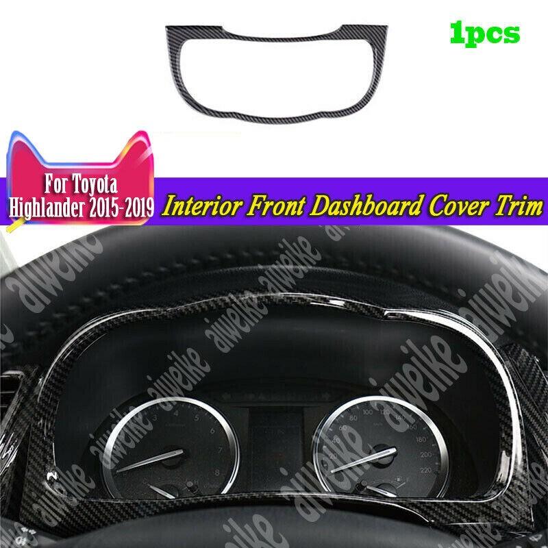 Carbon Fiber Interior Front Dashboard Cover Trim For Toyota Highlander 2015-2019