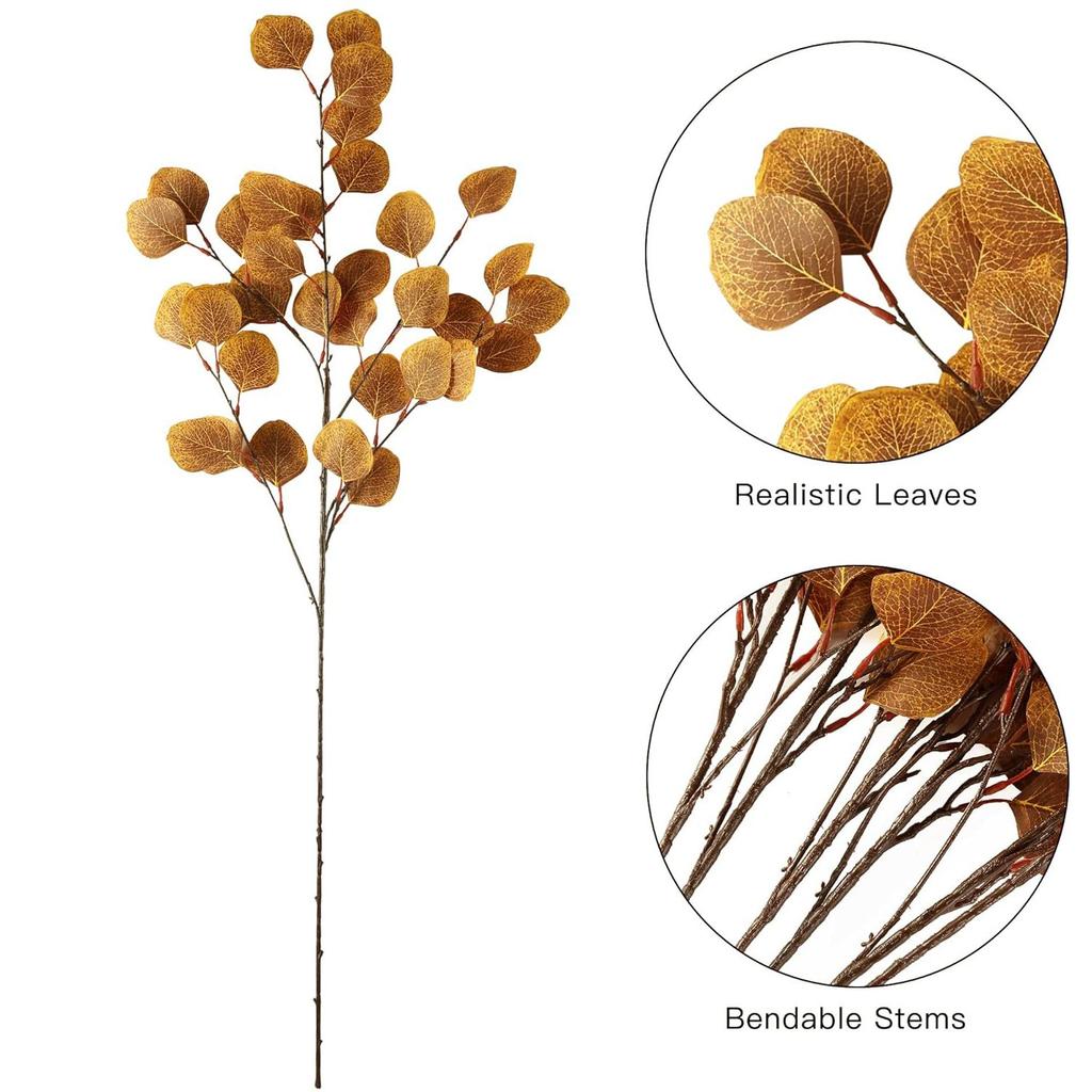 Artificial flower Silk Long branch Eucalyptus combination bridal bouquet Wedding Home vase table DIY gift box scrapbook Decor