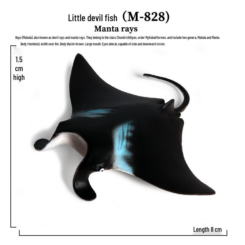 Marine Animal Simulation Models: Blue Whale, Dolphin, Manatee, Manta Ray, Boxfish - Children s Toys & Ornaments